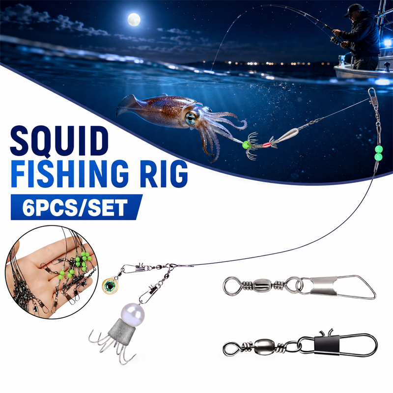 Freshwater Line - 6pcs Squid Fishing Rig Octopus Hook